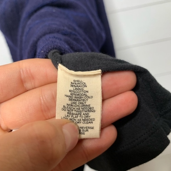 Anthropologie Moth Curtain Call Blue Grey Wool Dress - Picture 5 of 7